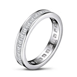 New Silver Full Eternity Princess Cut Simulated Diamond Engagement Wedding Ring