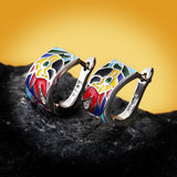 Charming Handmade Enamel Parrot AAA Zircon Diamonds Colourful Bohemia Earrings