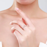 Hearts Design AAAA Lab Created Diamonds 925 Sterling Silver Stackable Rings