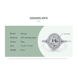 Classic Luxury Oval Dazzling 1.5 Karat AAAA Lab Created Diamond 925 Silver Ring