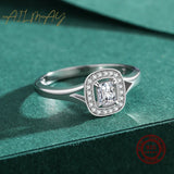 Super 925 Sterling Silver Princess Cut Hollow AAAA Lab Created Diamonds Rings