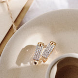New Trend 14K Gold Filled Clip Full Micro Inlay AAA Zircon Diamonds Fashion Earrings
