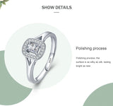 Super 925 Sterling Silver Princess Cut Hollow AAAA Lab Created Diamonds Rings