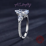 Luxury 5 carat Pear Cut AAAA Lab Created Diamond 925 Silver Engagement Ring