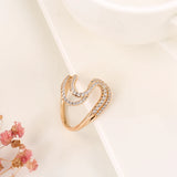 New Arrival Filled 14K Rose Gold Geometric Wave AAA Zircon Diamonds Rings for Women - Wedding Fashion Jewellery