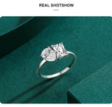 Dazzling Princess and Pear Cut AAAA Lab Created Diamonds Sterling Silver Ring