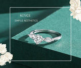 Fashion Sparkling 1.0ct AAAA Lab Created Diamond 925 Sterling Silver Ring