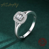 Super 925 Sterling Silver Princess Cut Hollow AAAA Lab Created Diamonds Rings