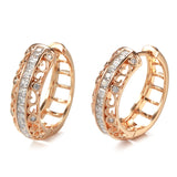 14K Gold Filled Gold AAA Zircon Diamonds Hollow Piercing Big Hoops Exquisite Earrings