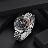 Top Brand Stainless Steel, Waterproof 100m Sapphire Glass Chronograph Japanese VK64 Movement Mens Quartz Wristwatches - The Jewellery Supermarket