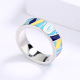 Classic Elegant Irregular Colour Handmade Enamel Fashion Ring