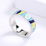 Classic Elegant Irregular Colour Handmade Enamel Fashion Ring