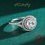 Fashion Luxury 925 Silver Sparkling AAAA Lab Created Diamond Round Rings