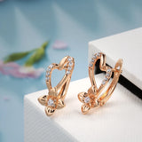 14K Gold Filled New Trendy Mini Love Elegant Bloom Center AAA Zircon Diamonds Earrings