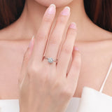 Classic Simple Flower AAAA Lab Created Diamond 925 Sterling Silver Fine Rings