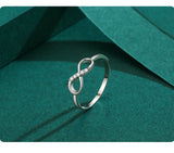 Infinity Love Design 925 Sterling Silver AAAA Lab Created Diamonds Romantic Ring