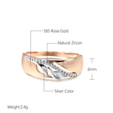 Latest Vintage 6mm Wide AAA Zircon Diamonds Leaf Rings for Women with 14K Filled Rose Gold in Silver Colour Jewellery