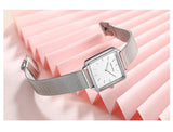 Top Luxury Brand Elegant Ladies Square Dial Wristwatches - Genuine Leather Strap Quartz Movement Design Women Gifts