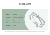 Elegant Silver Classic Dazzling Staggered Line AAAA Lab Created Diamond Ring