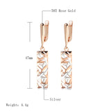 New 14K Gold Filled and White Gold Glossy Drop Irregular Hollow Long Fashion Earrings