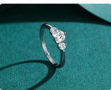 Romantic Heart Clear AAAA Lab Created Diamond Genuine 925 Sterling Silver Ring