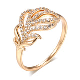 Gorgeous Crystal Flower Fashion 14K Filled Rose Gold AAA Zircon Diamonds Vintage Ring - Daily Fine Jewellery