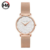 Top Luxury Brand Elegant Women Wristwatches Fashion 3D Engraving Quartz Waterproof Watches, Ideal Present