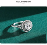 Fashion Luxury 925 Silver Sparkling AAAA Lab Created Diamond Round Rings