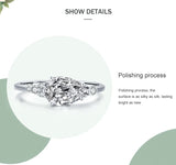 Luxury Water Drop Shape Sparkling AAAA Lab Created Diamond Sterling Silver Ring