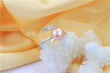 Amazing Multicolour Freshwater Cultured Pearls AAA Zircon Diamonds Silver Rings