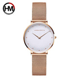 Top Brand Luxury Fashion Elegant Quartz Ladies Watches, Stainless Steel Rose Gold Colour Waterproof Wristwatches