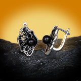 Black Hollow Pearl Fashion Enamel Handmade Epoxy Enamel 925 Silver Earrings