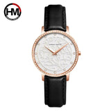 Top Luxury Brand Elegant Women Wristwatches Fashion 3D Engraving Quartz Waterproof Watches, Ideal Present