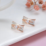 14K Gold Filled AAA Zircon Diamonds Rose White Gold Colour Design A&W Letter Earrings