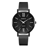 New Arrival Geneva Black Stainless Steel Mesh Band Quartz Wristwatches - Casual Ladies Popular Watches - The Jewellery Supermarket