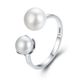 New Arrival 925 Sterling Silver & Freshwater Pearl Cultured Elegance Rings