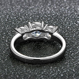 Three Stone 2.0ct D Colour VVS1 Round 18KWGP Silver Moissanite Diamonds Rings For Women Diamond Test Passed Jewellery