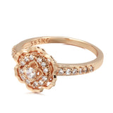 14 Karat Rolled Gold Fashion Rose Flower AAA Zircon Diamonds Fine Vintage Rings For Women