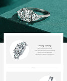 Luxury Sparkling Rectangle Silver Top Quality AAAA Simulated Diamonds Wedding Jewellery Rings For Women - The Jewellery Supermarket