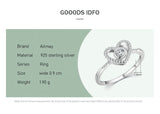 Top Quality Silver Sparkling AAAA Lab Created Diamond Elegant Heart Ring