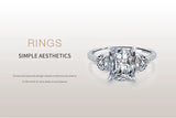 Exquisite Luxury Princess Cut 3ct  AAAA Lab Created Diamond 925 Silver Ring