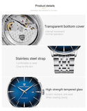 Top Brand Fashion Sports Gold Colour Automatic Mechanical Waterproof Leather Strap Men's Wristwatches - The Jewellery Supermarket