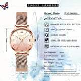 Luxury Elegant 3D Butterfly Rose Gold Colour Quartz Women Wristwatch Mesh Strap Japanese Movement Waterproof Watches