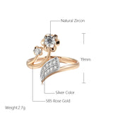 Fine Vintage Design Jewellery Rolled Rose Gold of 14-Karat Purity Micro-wax Inlay AAA Zircon Diamonds Flower Ring