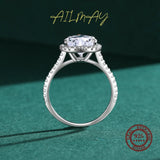 Heart Design Elegant Romantic Sparkling AAAA Lab Created Diamond Silver Rings