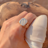 14 Karat Gold Filled Glossy Big Size Openwork Chevron Rings For Men Trendy Jewellery