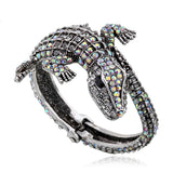 New Fashion Antique Golden Plated Full 4 Colors Rhinestones Animal Style Vintage Crocodile Bangle Bracelets Jewellery