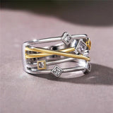 New Fashionable Chic  Design Line Cross Rings -Women Trendy Female Modern Lady Style Statement Jewellery - The Jewellery Supermarket