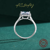 Luxury 3CT Sparkling Water Drop Shape AAAA Lab Created Diamond Silver Rings
