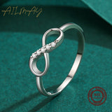 Infinity Love Design 925 Sterling Silver AAAA Lab Created Diamonds Romantic Ring